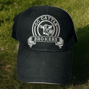 OC Cattle Brokers -Farm Hat Cap Black Strapback EUC